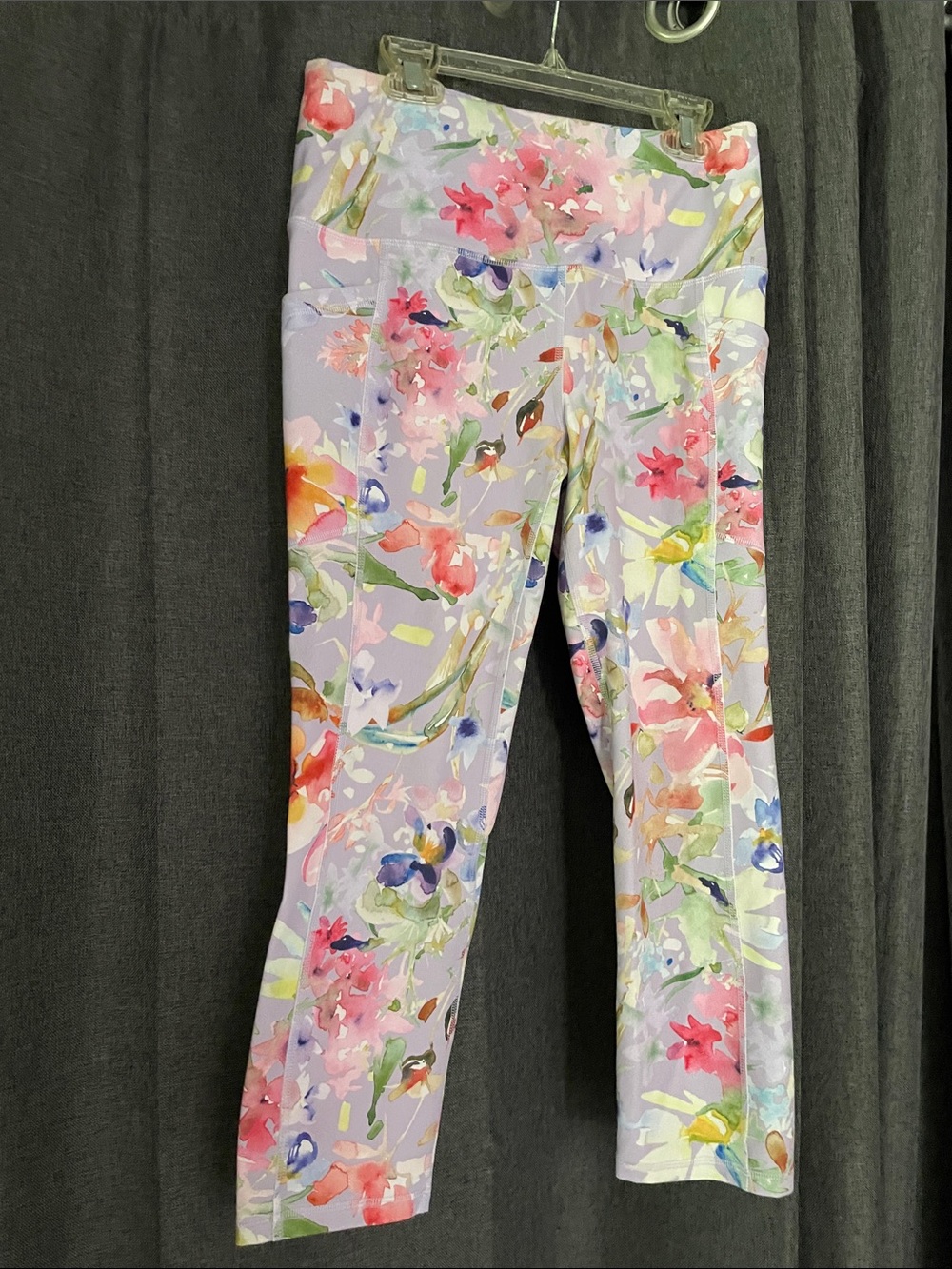 RBX Lavender Floral Capri Leggings